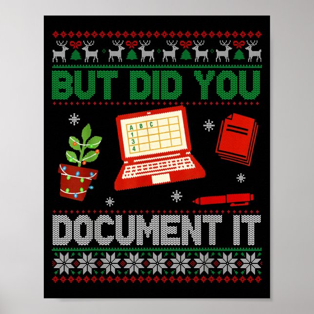 But Did You Doent It Funny Office Christmas Ugly S Poster (Front)