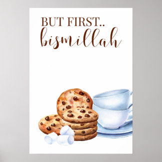 but first bismillah coffee art print ramadan vibe
