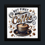 But First Coffee Art - Stylish Gold Design Gift Box<br><div class="desc">But First Coffee Art - Stylish Gold Design</div>