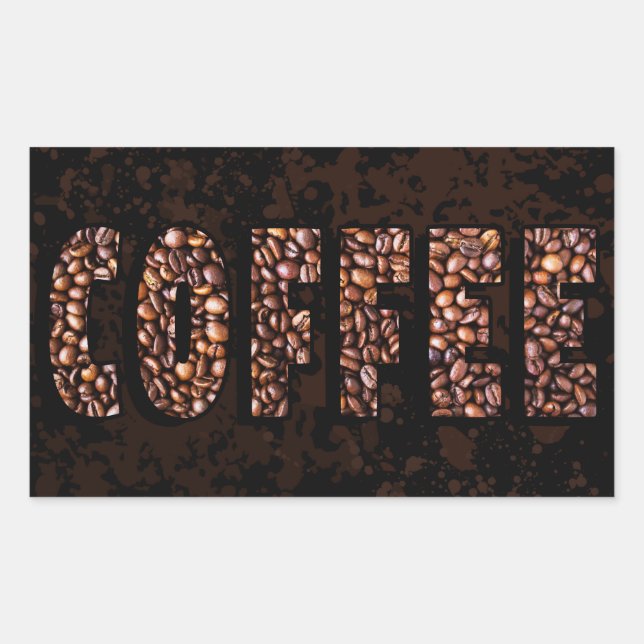 But First Coffee Beans Rectangular Sticker (Front)