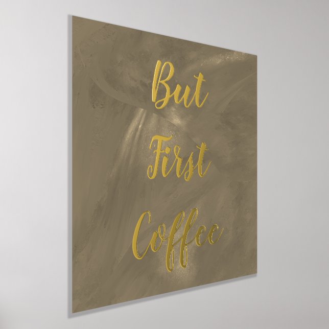 But First Coffee Brown Gold Foil Prints (Laydown)