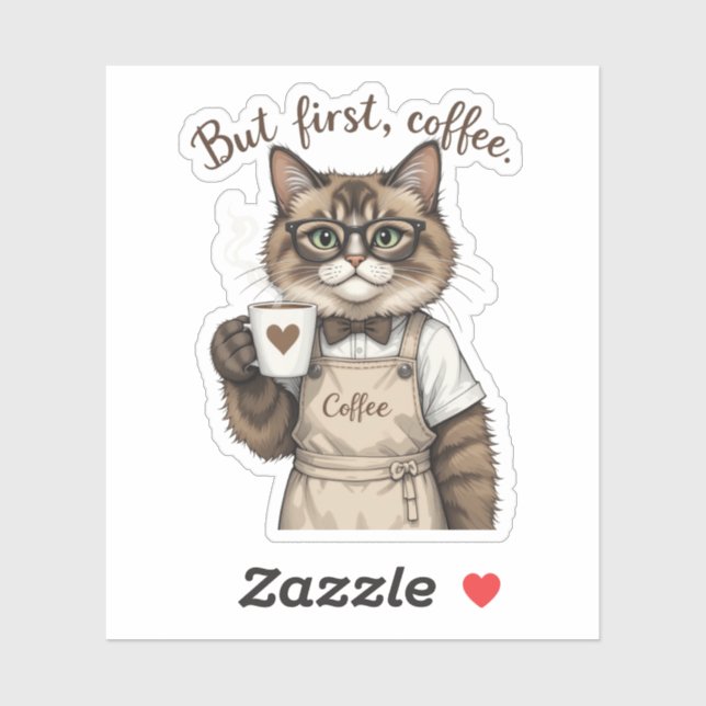 But First, Coffee Cat Sticker (Sheet)