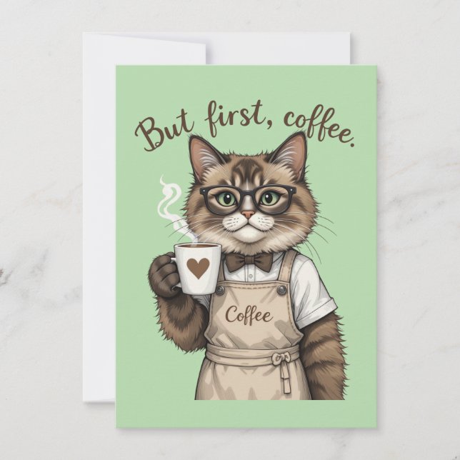 But First, Coffee Cat Thank You Card (Front)