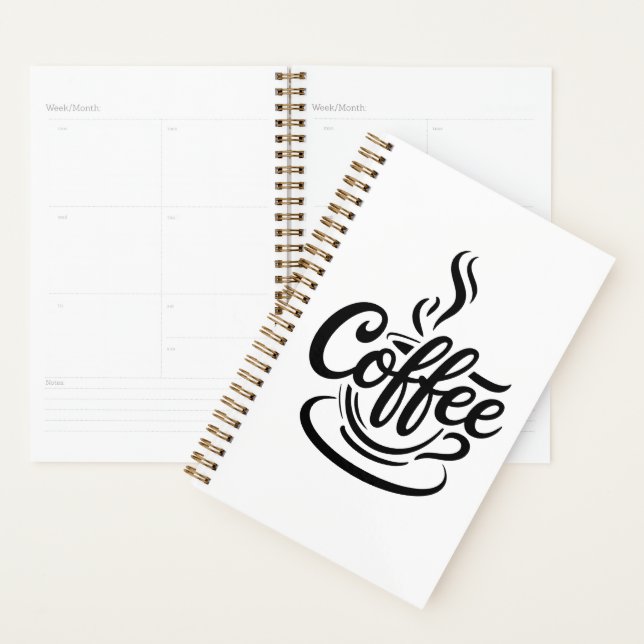 But First Coffee | Chic Modern Script Typography D Planner (Display)