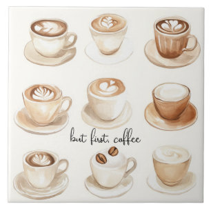 But First, Coffee Cups Ceramic Tile