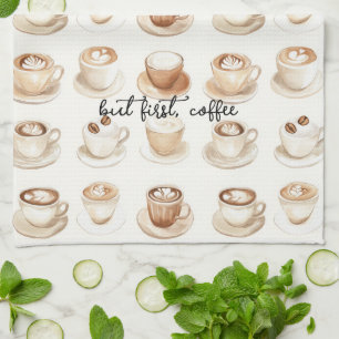 But First, Coffee Cups Kitchen Towel
