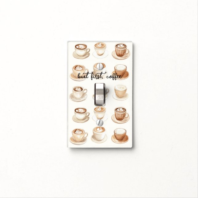 But First, Coffee Cups Light Switch Cover (In Situ)