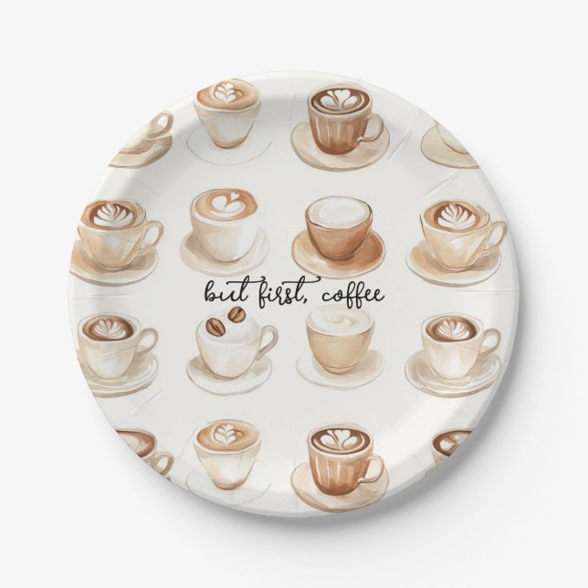 But First, Coffee Cups Paper Plates (Front)