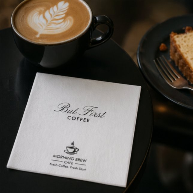 But First Coffee Custom Business Logo Paper Napkin (But First Coffee Custom Business Logo Paper Napkin)