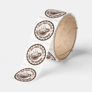 But First Coffee Enjoy The Moment Logo Classic Round Sticker