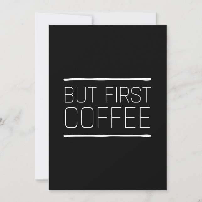 But first coffee funny caffeine quotes white thank you card (Front)