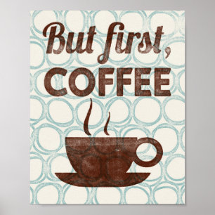 But First Coffee Poster Art Print Kitchen Decor