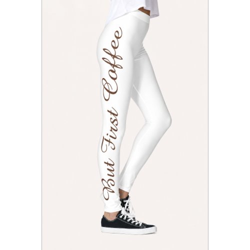 But First Coffee Print Leggings