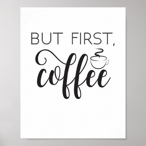 But First Coffee Print Wall Art Kitchen Poster