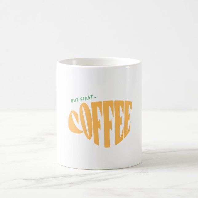 But First… Coffee Retro Typography Mug | Cute Mini (Center)