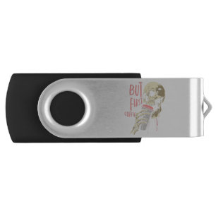 but first coffee skull flash drive