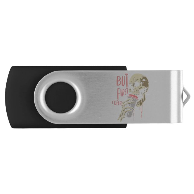 but first coffee skull flash drive (Front)