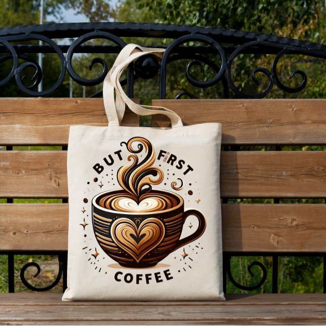 But First Coffee – Swirl & Sparkle Tote Bag (Creator Uploaded)