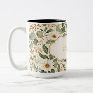 But First Coffee Vintage Botanical Maroon Mug Gift