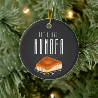 But First Knafeh Kunafa Kunafeh AI Generated كنافة Ceramic Ornament