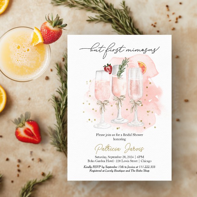 But First Mimosas Bridal Shower Invitation (Creator Uploaded)