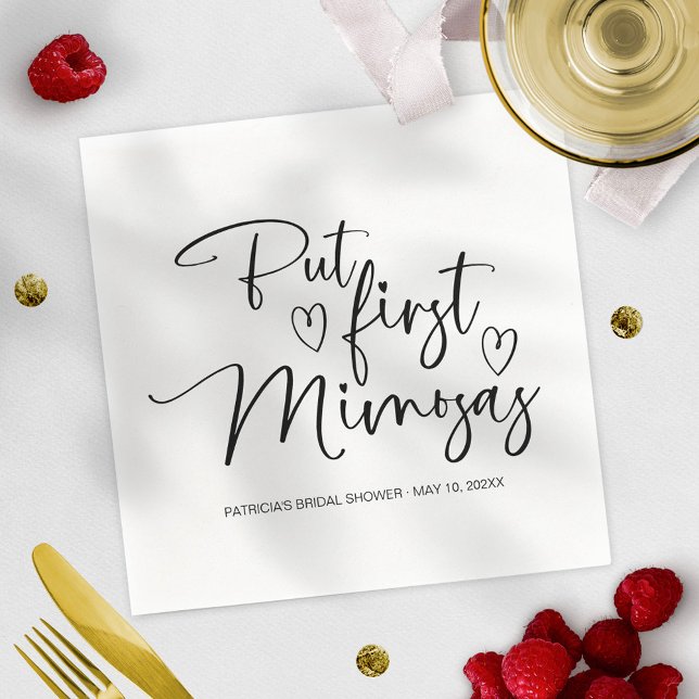 But First Mimosas Bridal Shower Napkins (Creator Uploaded)