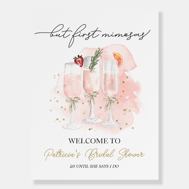 But First Mimosas Bridal Shower Welcome Sign (Front)