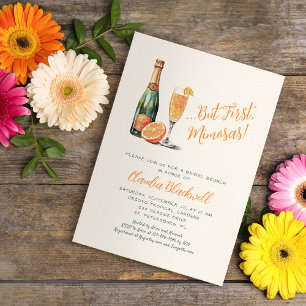 But First Mimosas Champagne Bridal Shower Invitation