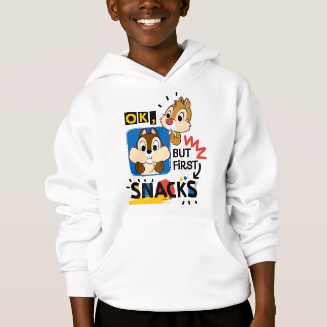 But First Snacks Chipmunks Hoodie (Front)