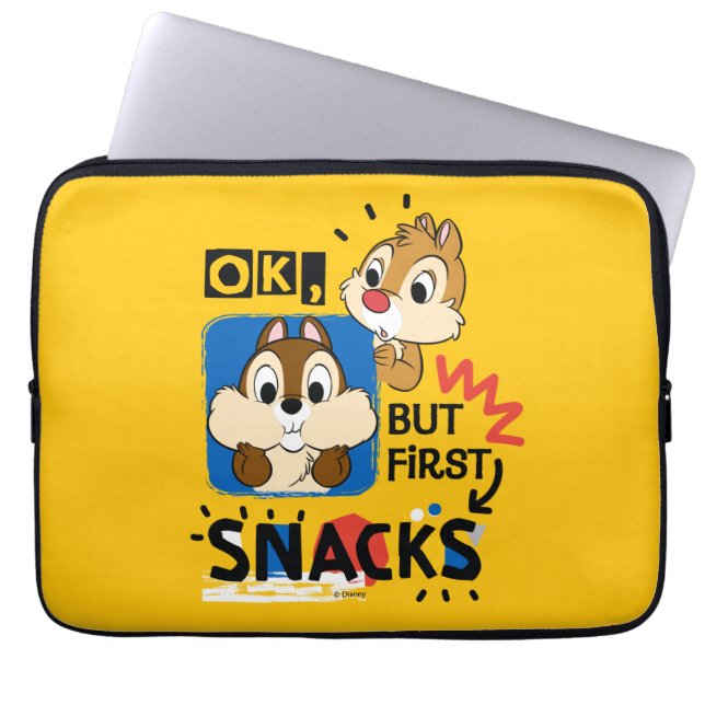But First Snacks Chipmunks Laptop Sleeve (Front)