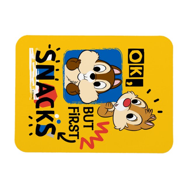 But First Snacks Chipmunks Magnet (Horizontal)