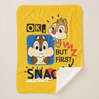But First Snacks Chipmunks Sherpa Blanket