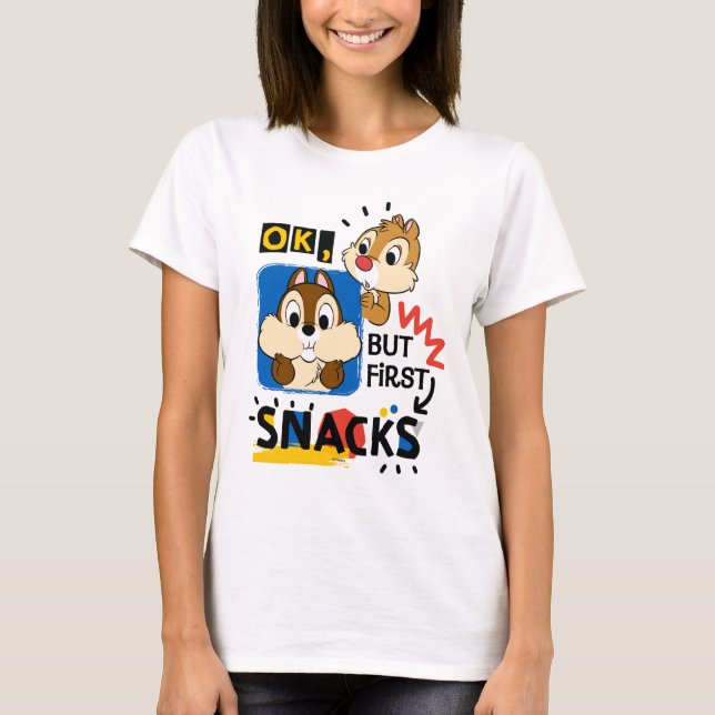 But First Snacks Chipmunks T-Shirt (Front)