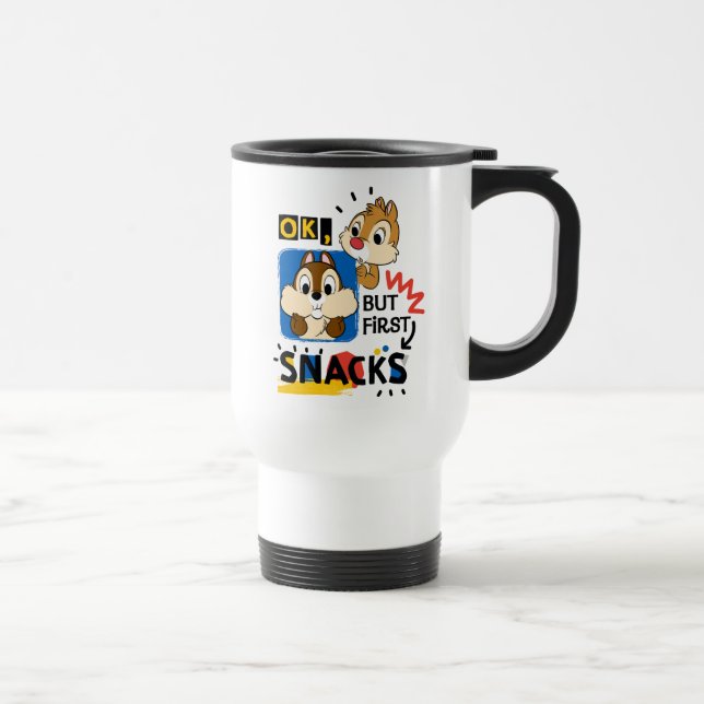 But First Snacks Chipmunks Travel Mug (Right)