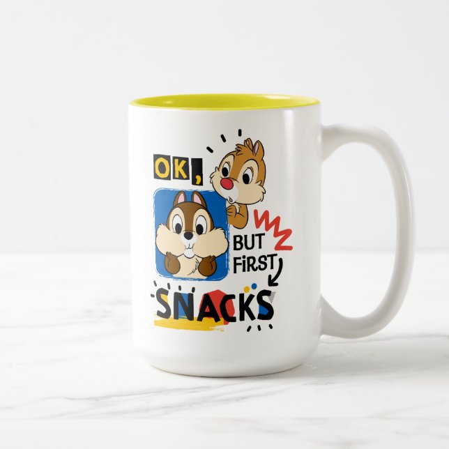 But First Snacks Chipmunks Two-Tone Coffee Mug (Right)