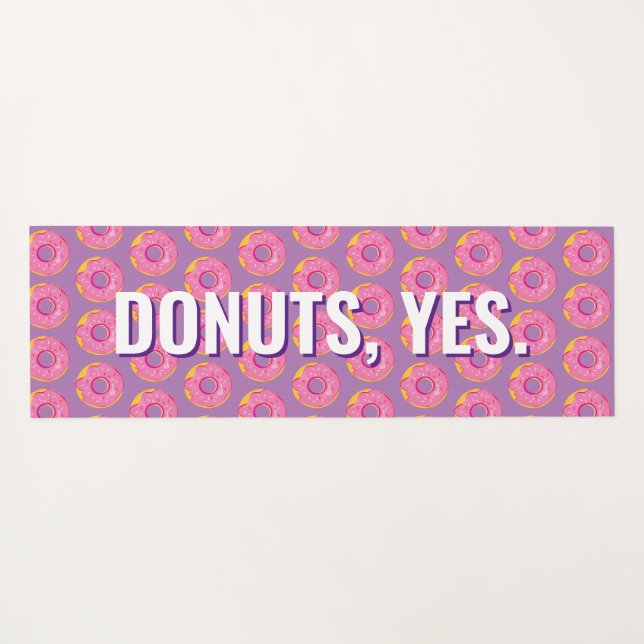 But First, Yoga and Donuts Fun Modern Pattern Yoga Mat (Back (Horizontal))