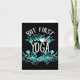 But First Yoga Floral Tygraphy Design T Shirt Card