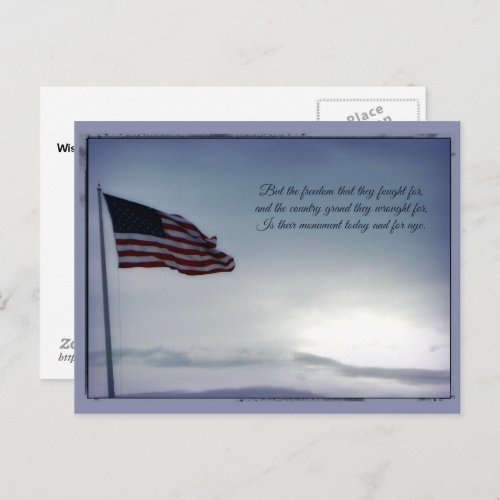 But for Freedom Fought   Veterans Day Postcard