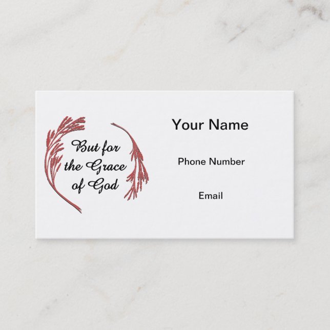But for the Grace of God Calling Card (Front)