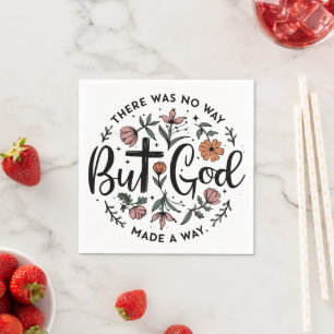 But God Floral Christian Napkins