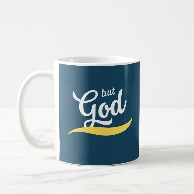 But God Retro Mug, Faith Mug, Christian Gift Mug (Left)