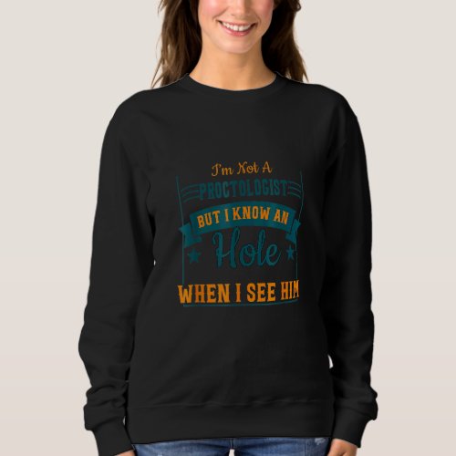 But I Know An Hole When I See Him  Sarcasm Pun Sweatshirt