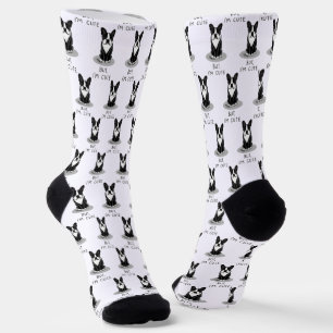 But, I'm Cute Boston Terrier (black) Funny Dog Socks