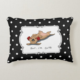 But, I'm Cute - Dog Obedience Training Funny Accent Pillow
