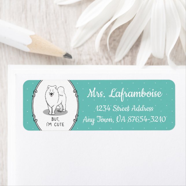 But, I'm Cute Samoyed Dog Label (Insitu)