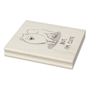 But, I'm Cute Samoyed Dog Rubber Stamp