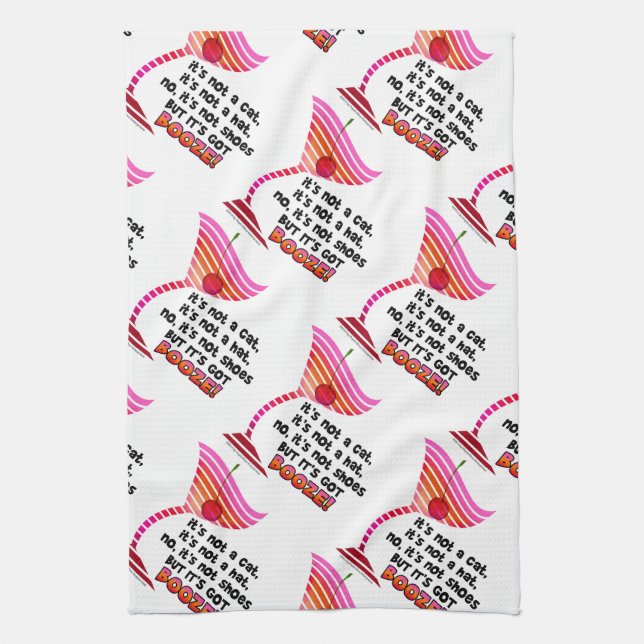 ... but it's got BOOZE! Kitchen Towel (Vertical)