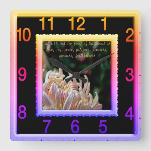 But the fruit of the Spirit Rainbow Square Clock