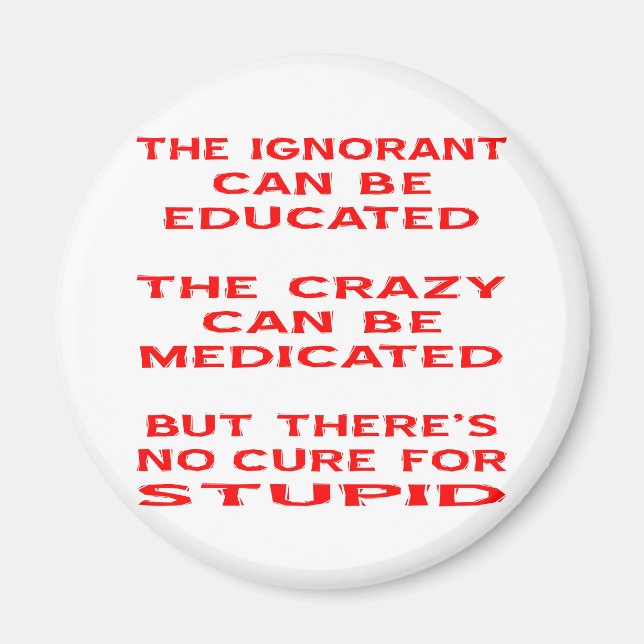 But There's No Cure For Stupid Magnet (Front)