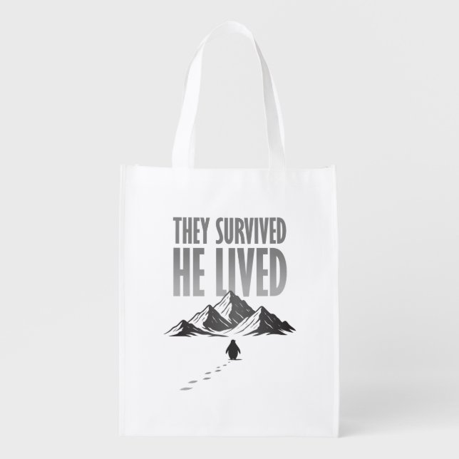 But Why Nihilist Penguin Motivation Grocery Bag (Front)